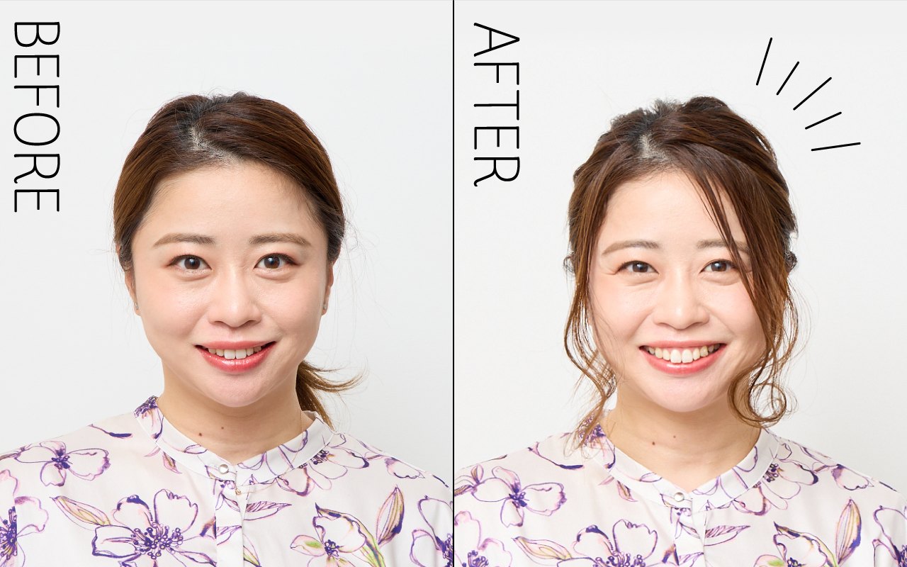丸顔さんにおすすめのヘアアレンジ-AB