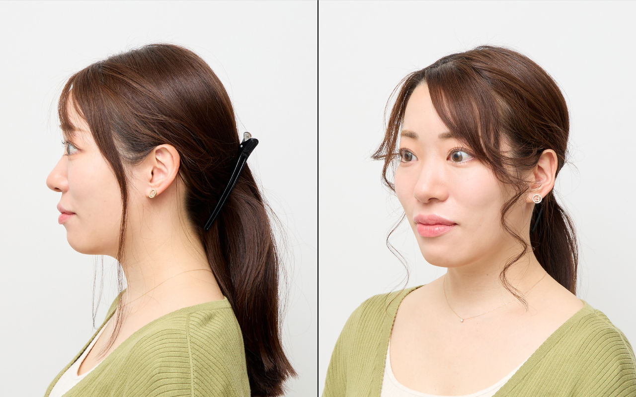 面長さんにおすすめのヘアアレンジ-Step1