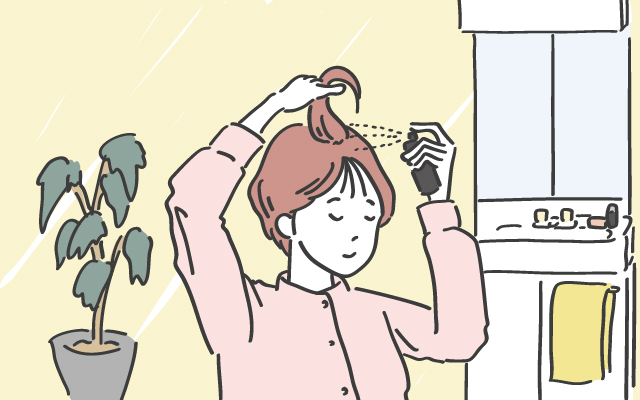 頭皮にスプレー