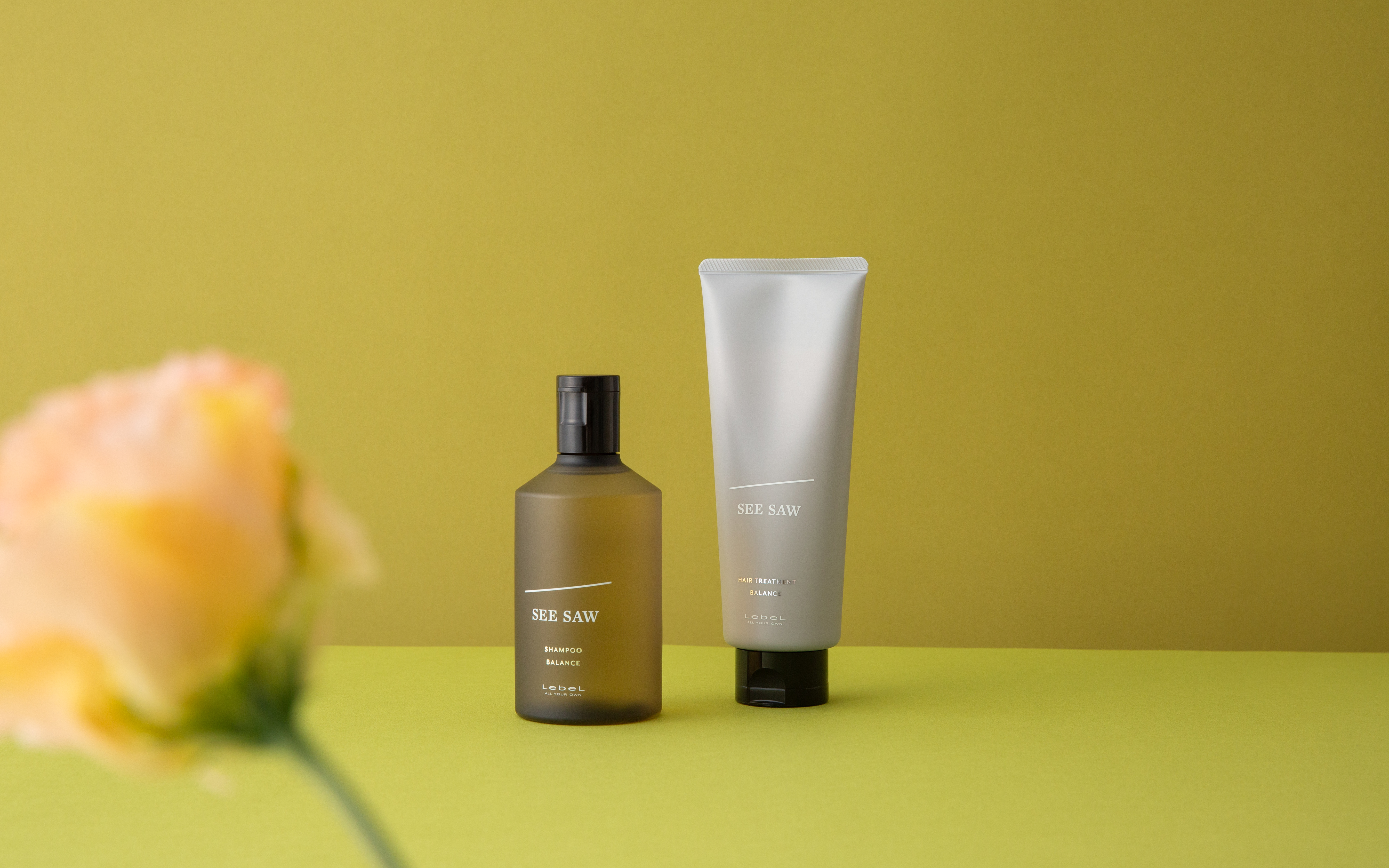 SEE/SAW ヘア&スキャプルシャンプーB（250mL／&yen;3,850）/SEE/SAW ヘアトリートメントB（200mL／&yen;3,850）